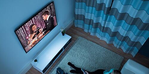 Couple watching television